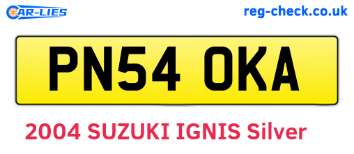 PN54OKA are the vehicle registration plates.