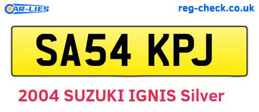 SA54KPJ are the vehicle registration plates.