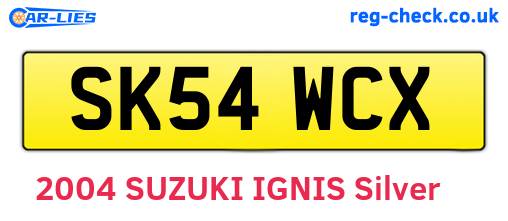 SK54WCX are the vehicle registration plates.