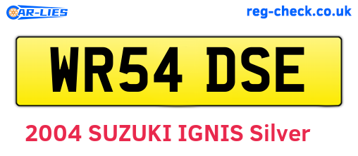 WR54DSE are the vehicle registration plates.