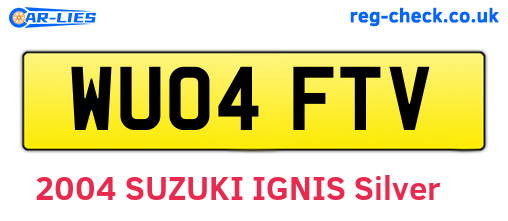 WU04FTV are the vehicle registration plates.