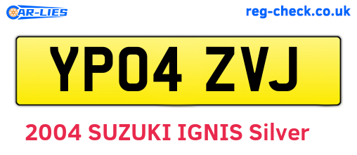 YP04ZVJ are the vehicle registration plates.