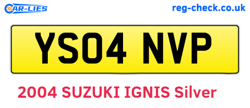 YS04NVP are the vehicle registration plates.