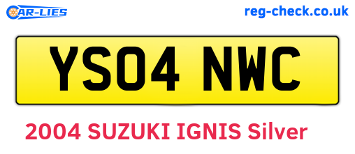 YS04NWC are the vehicle registration plates.