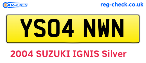 YS04NWN are the vehicle registration plates.