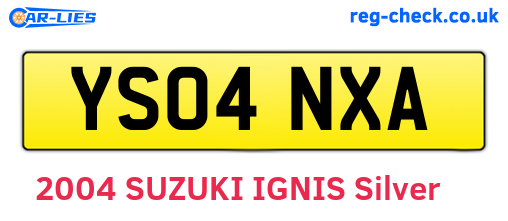 YS04NXA are the vehicle registration plates.