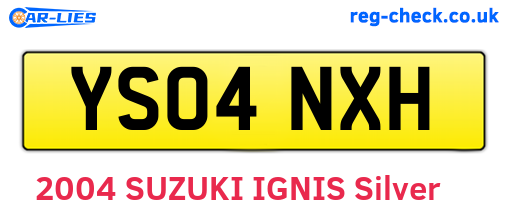 YS04NXH are the vehicle registration plates.
