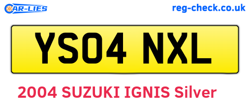 YS04NXL are the vehicle registration plates.