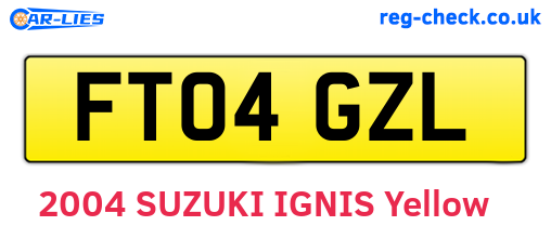 FT04GZL are the vehicle registration plates.