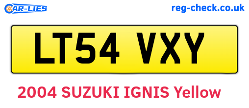 LT54VXY are the vehicle registration plates.