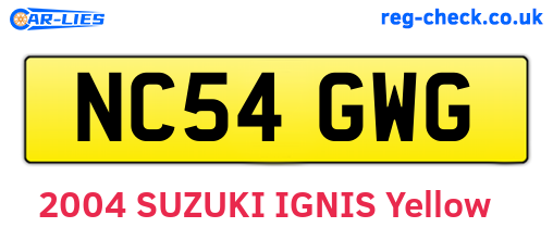 NC54GWG are the vehicle registration plates.