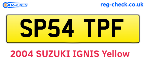 SP54TPF are the vehicle registration plates.