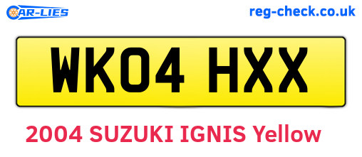 WK04HXX are the vehicle registration plates.