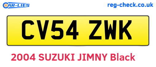 CV54ZWK are the vehicle registration plates.