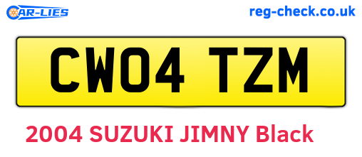 CW04TZM are the vehicle registration plates.