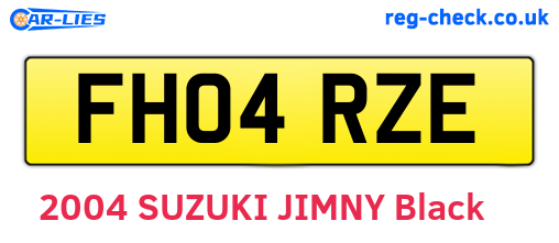 FH04RZE are the vehicle registration plates.