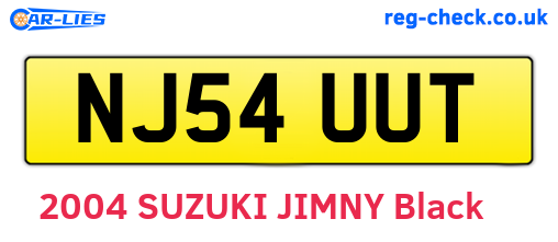 NJ54UUT are the vehicle registration plates.