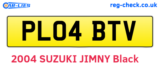 PL04BTV are the vehicle registration plates.