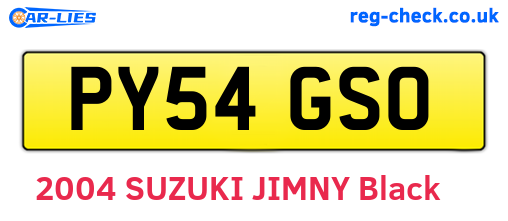 PY54GSO are the vehicle registration plates.