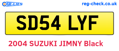 SD54LYF are the vehicle registration plates.