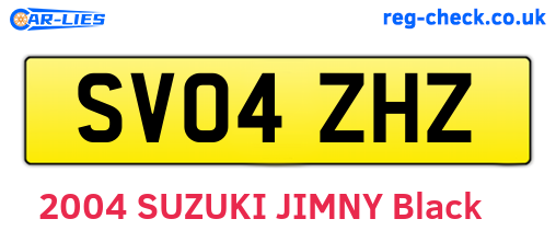 SV04ZHZ are the vehicle registration plates.