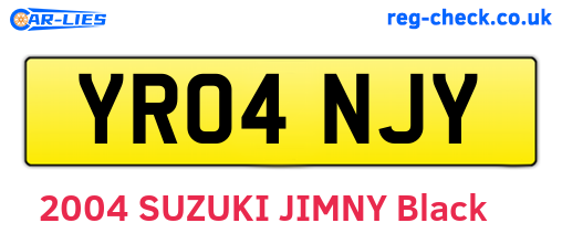 YR04NJY are the vehicle registration plates.