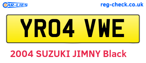 YR04VWE are the vehicle registration plates.