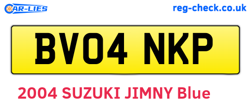 BV04NKP are the vehicle registration plates.