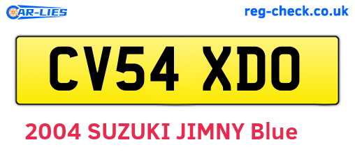 CV54XDO are the vehicle registration plates.