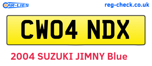 CW04NDX are the vehicle registration plates.