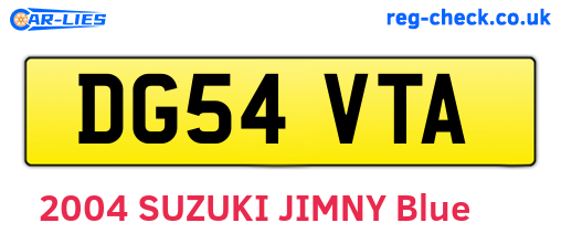 DG54VTA are the vehicle registration plates.