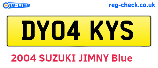 DY04KYS are the vehicle registration plates.