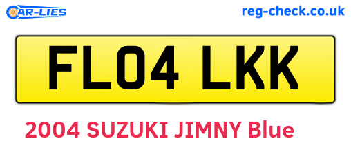 FL04LKK are the vehicle registration plates.
