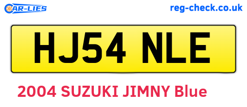 HJ54NLE are the vehicle registration plates.