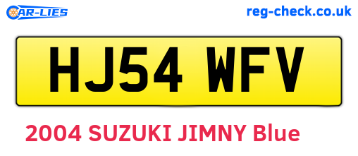 HJ54WFV are the vehicle registration plates.