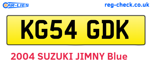 KG54GDK are the vehicle registration plates.