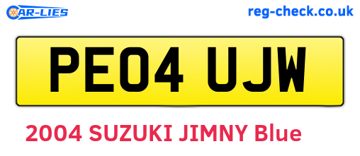 PE04UJW are the vehicle registration plates.