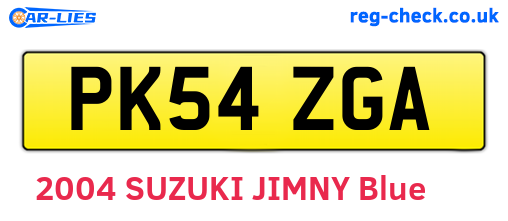 PK54ZGA are the vehicle registration plates.