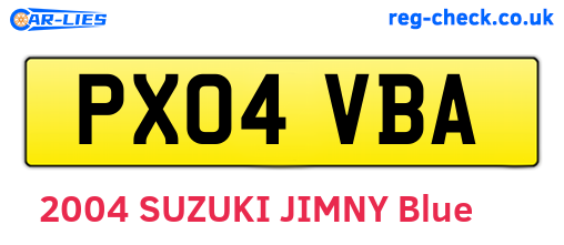 PX04VBA are the vehicle registration plates.