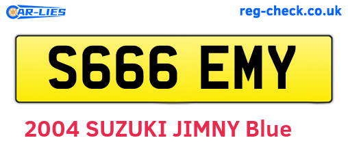 S666EMY are the vehicle registration plates.