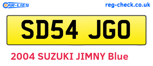 SD54JGO are the vehicle registration plates.
