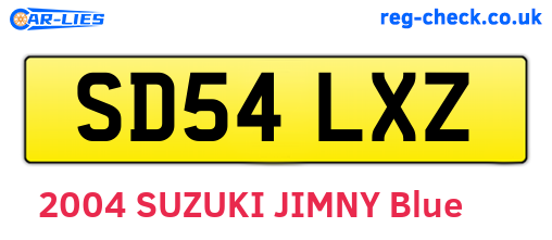 SD54LXZ are the vehicle registration plates.