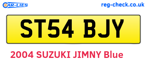 ST54BJY are the vehicle registration plates.