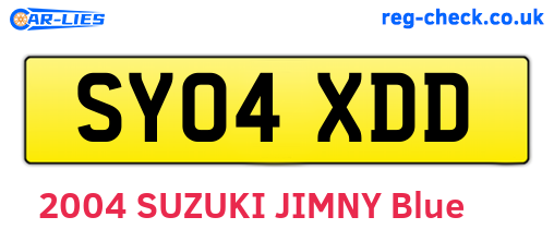 SY04XDD are the vehicle registration plates.