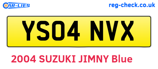 YS04NVX are the vehicle registration plates.