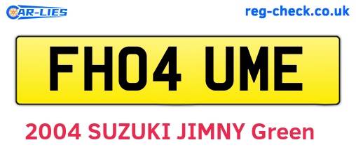 FH04UME are the vehicle registration plates.