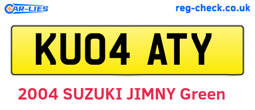 KU04ATY are the vehicle registration plates.