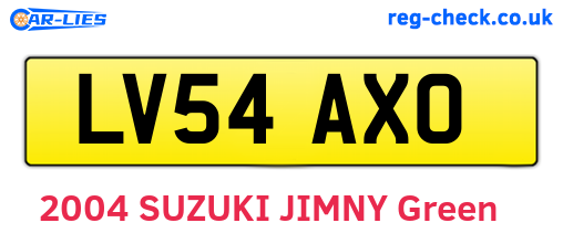 LV54AXO are the vehicle registration plates.