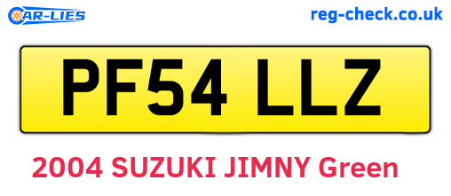 PF54LLZ are the vehicle registration plates.