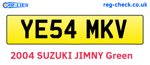 YE54MKV are the vehicle registration plates.